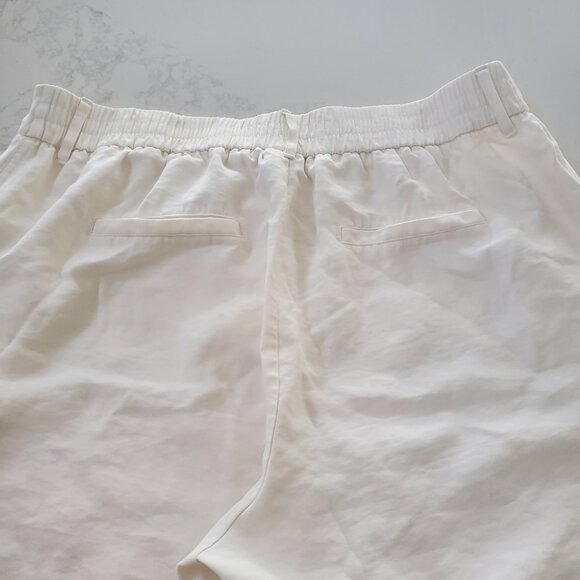 A New Day Off White Cuffed Ankle Trouser Pants with Back Elastic Waistband  16R - Picture 6 of 9